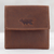Men's leather coin wallet, 'Esquire in Dark Brown' - Men's Two Compartment Dark Brown Leather Coin Wallet thumbail