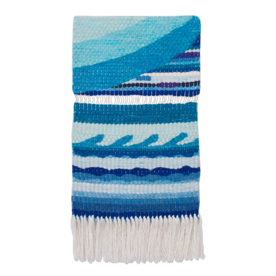 Handwoven Ocean-Themed Wool Tapestry from Peru