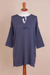 Jersey túnica mezcla de algodón pima y viscosa - Jersey Mezcla Algodón Pima Y Viscosa Azul-Violeta
