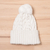 Alpaca blend hat, 'Snow White Braid' - Knit Alpaca Blend Hat in White from Peru (image 2) thumbail