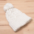 Alpaca blend hat, 'Snow White Braid' - Knit Alpaca Blend Hat in White from Peru (image 2b) thumbail