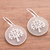 Sterling silver filigree dangle earrings, 'Personal Growth' - Tree of Life Sterling Silver Filigree Disc Dangle Earrings (image 2b) thumbail