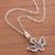Sterling silver filigree pendant necklace, 'Dark Divine Dove' - Sterling Silver Filigree Dove Oxidized Pendant Necklace