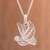 Sterling silver filigree pendant necklace, 'Peace and Grace' - Handcrafted Sterling Silver Filigree Dove Pendant Necklace (image 2) thumbail