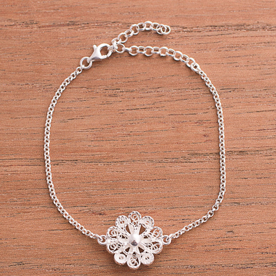 Sterling silver pendant bracelet, Exquisite Blossom