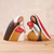 Ceramic statuettes, 'Reverence of Christ' (pair) - Hand-Painted Ceramic Nativity Scene Statuettes (Pair) thumbail