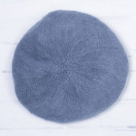 100% alpaca beret, 'Parisian Andes in Cadet Blue' - Knit 100% Alpaca Wool Beret in Cadet Blue from Peru