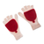 100% baby alpaca mittens, 'Crimson Mountains' - Baby Alpaca Mittens in Crimson and White from Peru (image 2c) thumbail