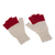 fingerlose Handschuhe aus 100 % Baby-Alpaka, „Crimson Peaks“ – Fingerlose Handschuhe aus Baby-Alpaka in Purpur und Eierschale