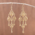Gold plated sterling silver filigree dangle earrings, 'Gold Sunrise Dew' - 24k Gold Plated Sterling Silver Filigree Earrings from Peru thumbail