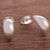 Sterling silver stud earrings, 'Canoe Voyage' - Oval Sterling Silver Stud Earrings from Peru (image 2b) thumbail