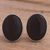 Obsidian clip-on earrings, 'Night Pools' - Oval Obsidian and Sterling Silver Clip-On Button Earrings (image 2) thumbail