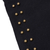Bolso de mano de algodón con detalles en piel - Bolso de mano de algodón con acento de cuero en negro de Perú