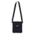 Leather accented cotton handbag, 'Dark and Elegant' - Leather Accent Cotton Handbag in Black from Peru