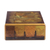 Reverse-painted glass decorative box, 'Cartographer's Treasure' - Golden World Map Reverse-Painted Glass Wood Decorative Box (image 2c) thumbail