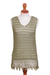 Pima cotton knit top, 'Earth Breezes' - Sage Green Tunic Length Sleeveless Pima Cotton Knit Top (image 2a) thumbail