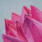 'Lotus Flower' - Signed Watercolor Painting of a Lotus Flower from Peru