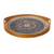 Reverse-painted glass tray, 'Heart Mandala' (12 inch) - Circular Reverse-Painted Glass Tray (12 Inch)