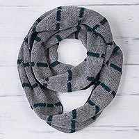 100% baby alpaca reversible infinity scarf,