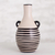 Ceramic decorative vase, 'Lines in Motion' - Striped Chulucanas Ceramic Decorative Vase from Peru thumbail