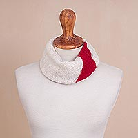 Featured review for 100% alpaca neck warmer, Crimson Touch