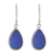 Natürliche Blatt-Ohrhänger - Blaue Hortensienblatt-Ohrringe aus Sterlingsilber in Tropfenform