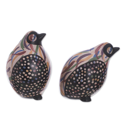 Ceramic figurines, 'Pre-Hispanic Doves' (pair) - Colorful Chulucanas Ceramic Dove Figurines from Peru (Pair)