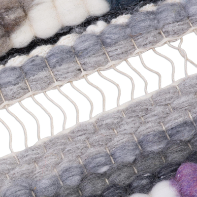 Wandteppich aus Wolle - Handgewebter Wollteppich in Braun aus Peru