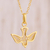 Gold plated sterling silver filigree pendant necklace, 'Gold Divine Dove' - Gold Plated Sterling Silver Filigree Dove Pendant Necklace