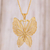 Gold plated sterling silver filigree pendant necklace, 'Gold Butterfly' - Gold Plated Sterling Silver Filigree Butterfly Necklace (image 2) thumbail