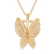 Gold plated sterling silver filigree pendant necklace, 'Gold Butterfly' - Gold Plated Sterling Silver Filigree Butterfly Necklace thumbail