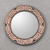 Copper and bronze wall mirror, 'Tiwanaku Form' - Round Bronze and Copper Wall Mirror from Peru thumbail