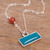 Chrysocolla and agate pendant necklace, 'Sweet Encounter' - Chrysocolla and Agate Pendant Necklace from Peru