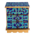 Reverse painted glass jewelry box, 'Blue Intricacy' - Reverse Painted Glass Jewelry Box in Blue from Peru (image 2c) thumbail