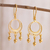 Gold plated sterling silver filigree chandelier earrings, 'Glittering Dreamcatchers' - Gold Plated Sterling Silver Filigree Chandelier Earrings (image 2) thumbail
