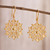 Gold plated sterling silver filigree dangle earrings, 'Gleaming Mandalas' - 24k Gold Plated Sterling Silver Filigree Dangle Earrings (image 2) thumbail