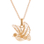 Gold plated sterling silver filigree pendant necklace, 'Peace and Grace' - Gold Plated Sterling Silver Filigree Dove Necklace from Peru thumbail