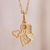 Gold plated sterling silver filigree pendant necklace, 'Love and Grace' - 24k Gold Plated Sterling Silver Filigree Angel Necklace thumbail