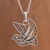 Sterling silver filigree pendant necklace, 'Dark Peace and Grace' - Oxidized Sterling Silver Filigree Dove Necklace from Peru (image 2) thumbail