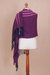 Alpaca blend shawl, 'Artisanal Majesty' - Handwoven Alpaca Blend Shawl in Purple from Peru (image 2c) thumbail