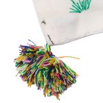 Cotton table runner, 'Vicuña Landscape' - Animal-Themed Cotton Arpillera Table Runner from Peru