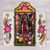 Ceramic and wood retablo, 'Guadalupe' - Ceramic and Wood Retablo of Mother Mary from Peru