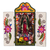 Ceramic and wood retablo, 'Guadalupe' - Ceramic and Wood Retablo of Mother Mary from Peru
