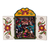 Retablo aus Keramik und Holz, „La Tunantada“ – Retablo aus Keramik und Holz eines traditionellen Tanzes aus Peru