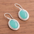Opal dangle earrings, 'Blue Mirrors' - Blue Opal Dangle Earrings from Peru (image 2b) thumbail