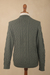 Men's 100% alpaca sweater, 'Sage Diamonds' - 100% Alpaca Pullover Sweater in Sage from Peru (image 2d) thumbail