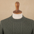 Men's 100% alpaca sweater, 'Sage Diamonds' - 100% Alpaca Pullover Sweater in Sage from Peru (image 2e) thumbail