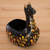 estatuilla de cerámica - Figura de llama de cerámica negra de Perú
