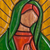 Escultura en madera - Colorida escultura de madera de Guadalupe de Perú