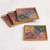 Reverse-painted glass coasters, 'Artisanal Color' (set of 4) - Colorful Reverse-Painted Glass Coasters from Peru (Set of 4) (image 2b) thumbail